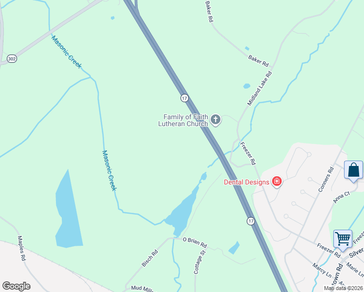 map of restaurants, bars, coffee shops, grocery stores, and more near 59 Midland Lake Road in Middletown