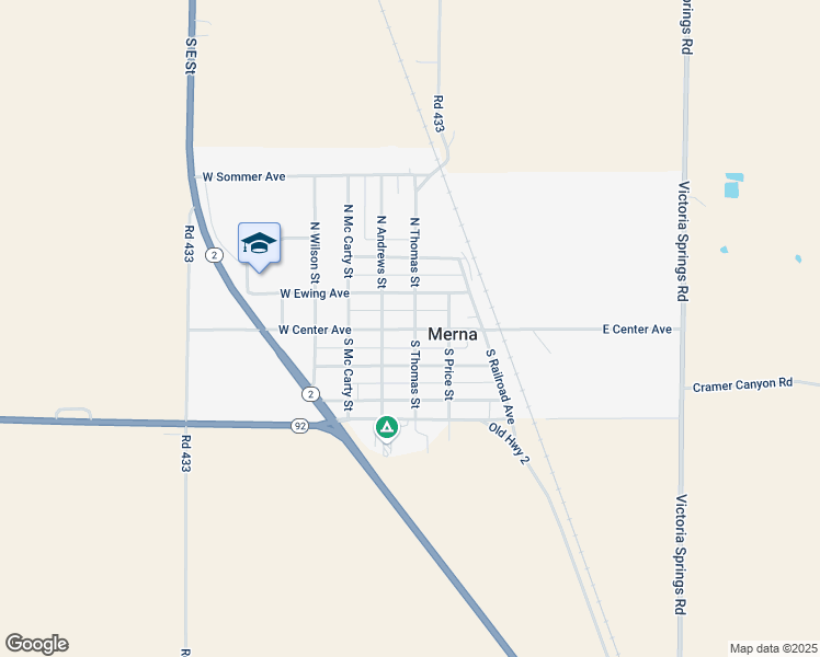 map of restaurants, bars, coffee shops, grocery stores, and more near 430 West Center Avenue in Merna
