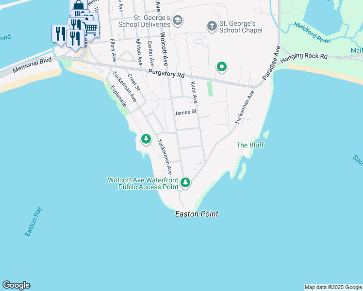 map of restaurants, bars, coffee shops, grocery stores, and more near 4 White Terrace in Middletown