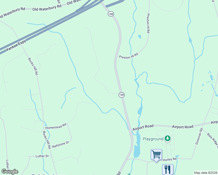 map of restaurants, bars, coffee shops, grocery stores, and more near 70 Vista View Drive in Southbury