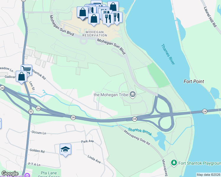 map of restaurants, bars, coffee shops, grocery stores, and more near 69 Sunny Hill Drive in Montville