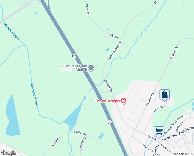 map of restaurants, bars, coffee shops, grocery stores, and more near 211 Midland Lake Road in Middletown