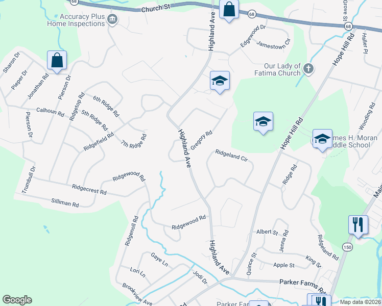map of restaurants, bars, coffee shops, grocery stores, and more near 118 Highland Avenue in Wallingford