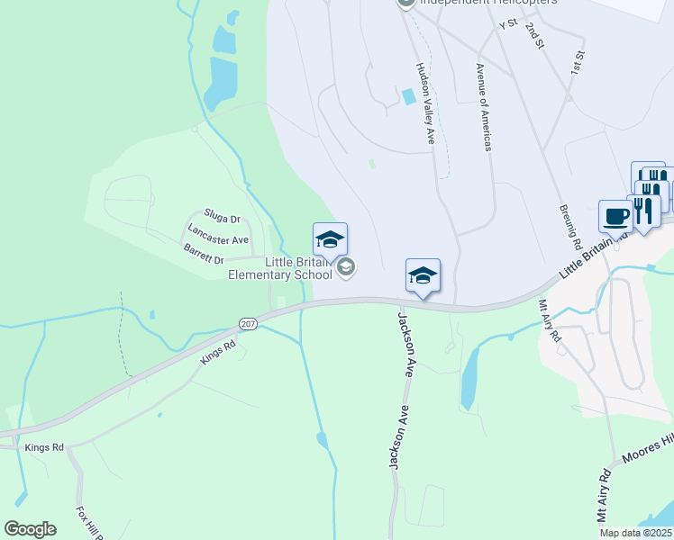 map of restaurants, bars, coffee shops, grocery stores, and more near 1180 1st Street in New Windsor