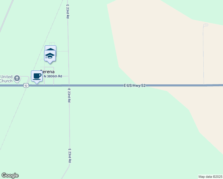 map of restaurants, bars, coffee shops, grocery stores, and more near 2332 U.S. 52 in Serena