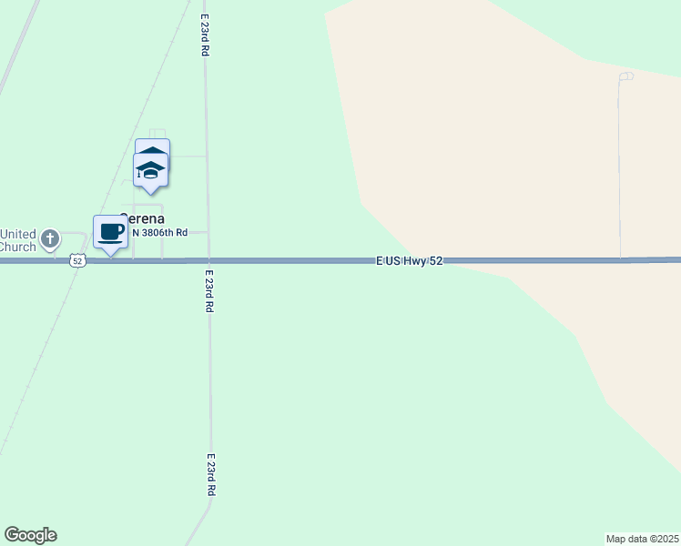 map of restaurants, bars, coffee shops, grocery stores, and more near 2332 U.S. 52 in Serena