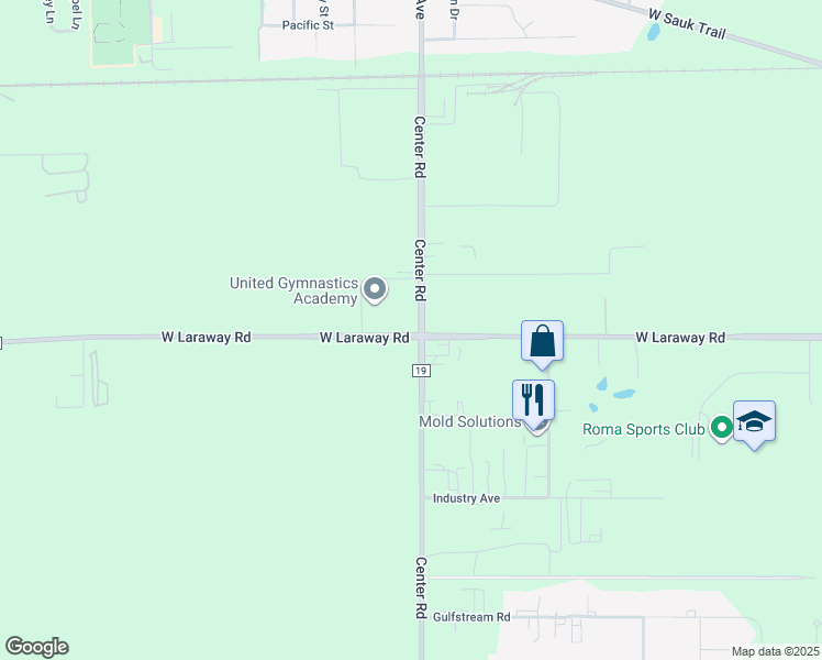 map of restaurants, bars, coffee shops, grocery stores, and more near 408 South Center Road in Frankfort