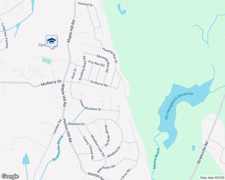 map of restaurants, bars, coffee shops, grocery stores, and more near 112 Sunburst Road in Naugatuck