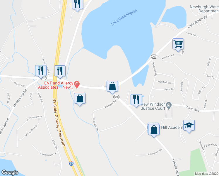 map of restaurants, bars, coffee shops, grocery stores, and more near 819 Little Britain Road in New Windsor