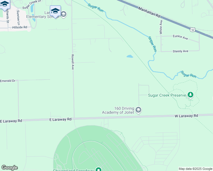 map of restaurants, bars, coffee shops, grocery stores, and more near 1023 East Laraway Road in Joliet