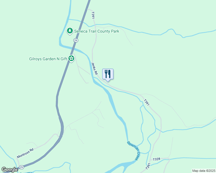 map of restaurants, bars, coffee shops, grocery stores, and more near 151 Jenks Road in Tunkhannock