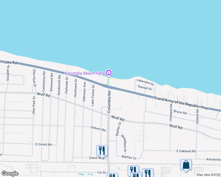 map of restaurants, bars, coffee shops, grocery stores, and more near 25415 U.S. 6 in Bay Village