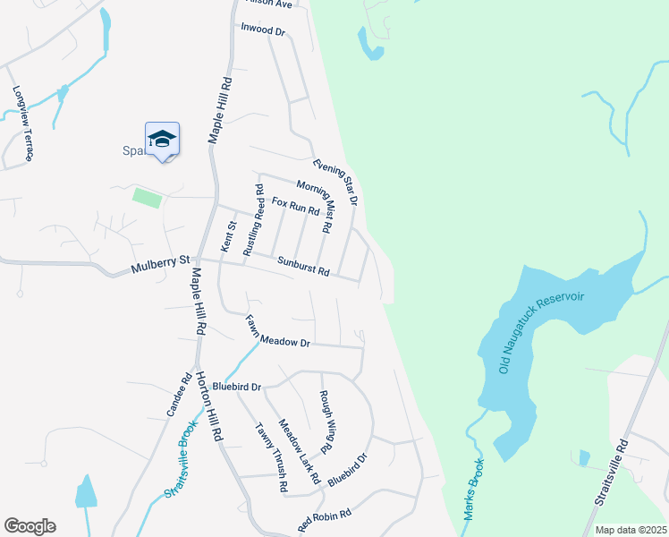 map of restaurants, bars, coffee shops, grocery stores, and more near 112 Sunburst Road in Naugatuck