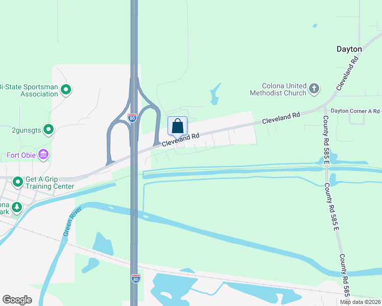 map of restaurants, bars, coffee shops, grocery stores, and more near 1442-1450 Cleveland Road in Colona