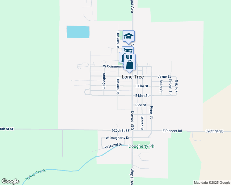 map of restaurants, bars, coffee shops, grocery stores, and more near 202 Linn Street in Lone Tree