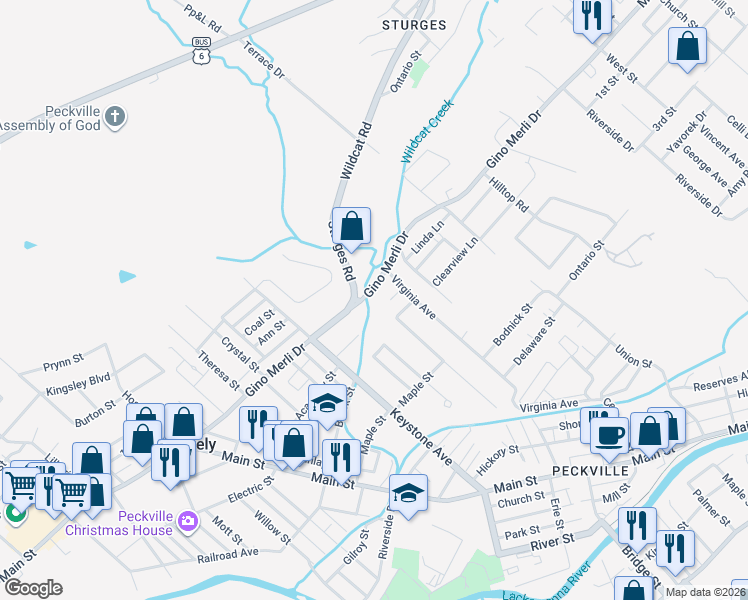 map of restaurants, bars, coffee shops, grocery stores, and more near 810 Gino Merli Drive in Blakely