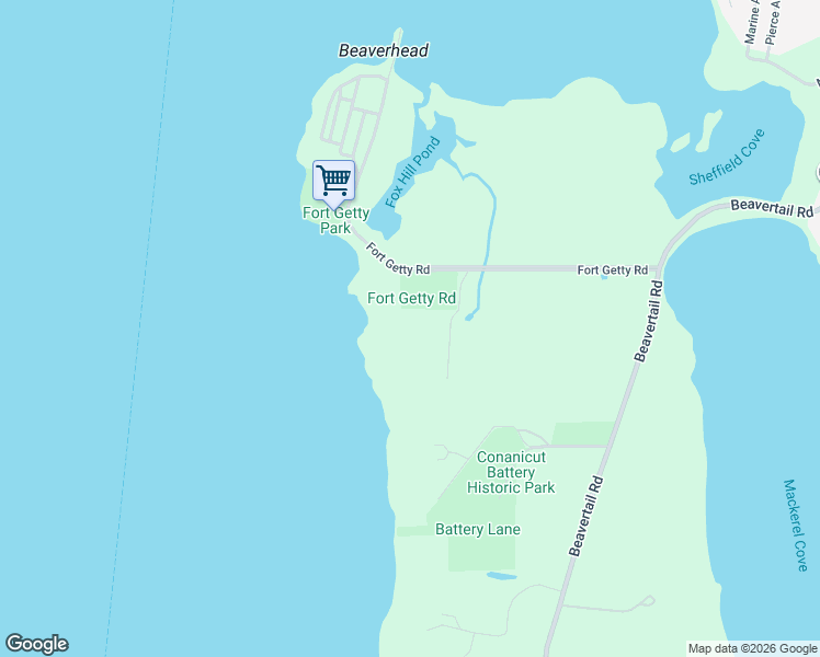 map of restaurants, bars, coffee shops, grocery stores, and more near 1005 Fort Getty Rd in Jamestown