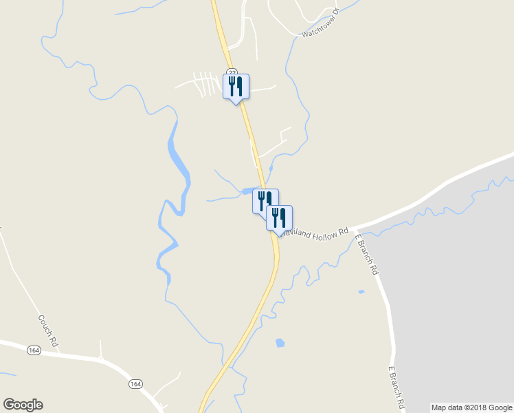 map of restaurants, bars, coffee shops, grocery stores, and more near 2611 Haviland Hollow Road in Patterson