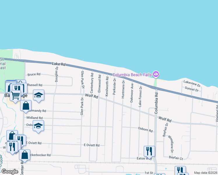 map of restaurants, bars, coffee shops, grocery stores, and more near 350 Kenilworth Road in Bay Village