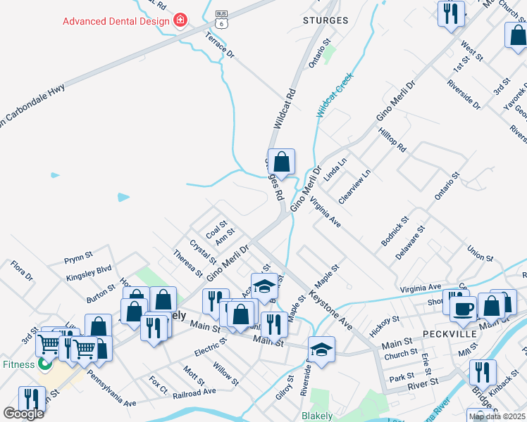 map of restaurants, bars, coffee shops, grocery stores, and more near in Blakely