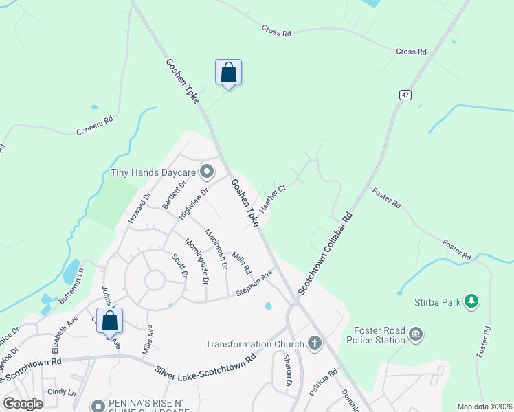 map of restaurants, bars, coffee shops, grocery stores, and more near 1500 Goshen Turnpike in Middletown