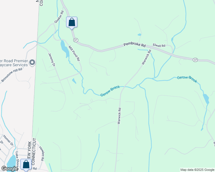map of restaurants, bars, coffee shops, grocery stores, and more near 117 Warwick Road in New Fairfield