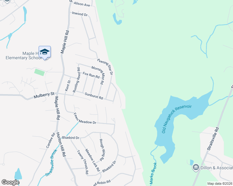 map of restaurants, bars, coffee shops, grocery stores, and more near 36 Warm Earth Road in Naugatuck
