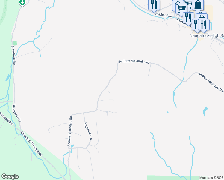 map of restaurants, bars, coffee shops, grocery stores, and more near 28 Tower Lane in Naugatuck