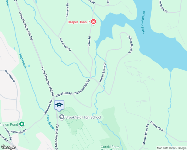 map of restaurants, bars, coffee shops, grocery stores, and more near 2 Hidden Brook Drive in Brookfield