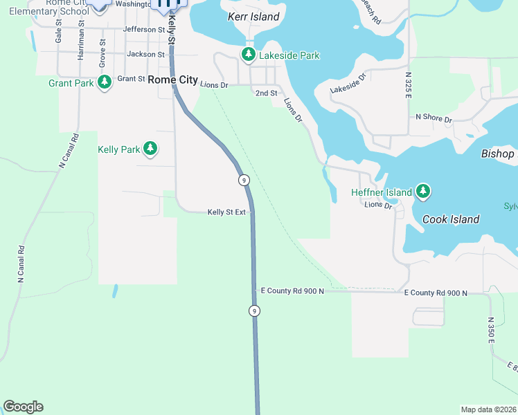 map of restaurants, bars, coffee shops, grocery stores, and more near 880 Kelly Street Extension in Rome City