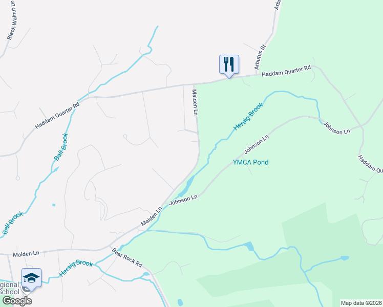 map of restaurants, bars, coffee shops, grocery stores, and more near 398 Maiden Lane in Durham