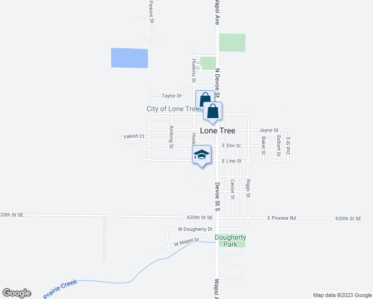 map of restaurants, bars, coffee shops, grocery stores, and more near 205 West Elm Street in Lone Tree