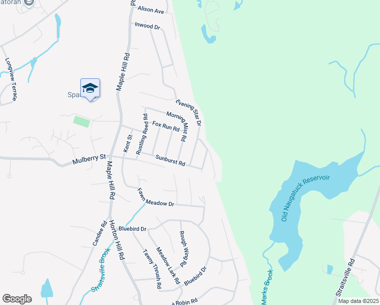 map of restaurants, bars, coffee shops, grocery stores, and more near 112 Sunburst Road in Naugatuck