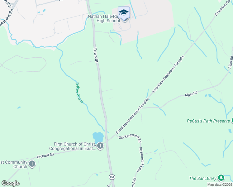 map of restaurants, bars, coffee shops, grocery stores, and more near 518 Town Street in East Haddam