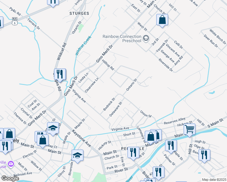 map of restaurants, bars, coffee shops, grocery stores, and more near 461 Bagnick St in Blakely