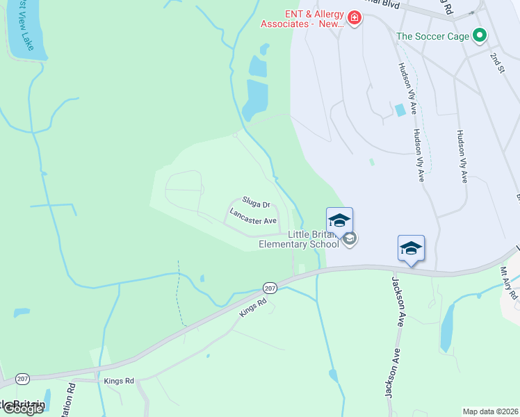 map of restaurants, bars, coffee shops, grocery stores, and more near 22 Barrett Drive in New Windsor