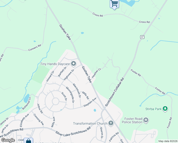 map of restaurants, bars, coffee shops, grocery stores, and more near 1500 Goshen Turnpike in Middletown