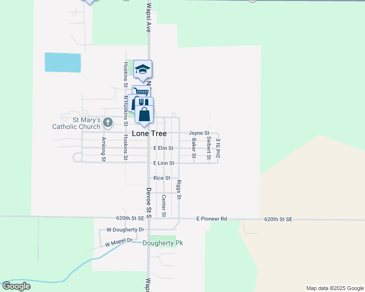 map of restaurants, bars, coffee shops, grocery stores, and more near 509 South Riggs Street in Lone Tree