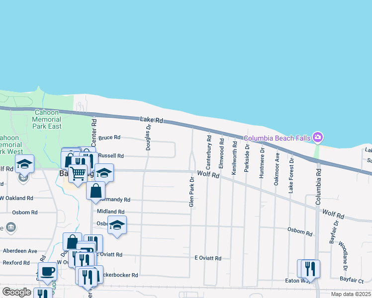 map of restaurants, bars, coffee shops, grocery stores, and more near 320 Glen Park Drive in Bay Village