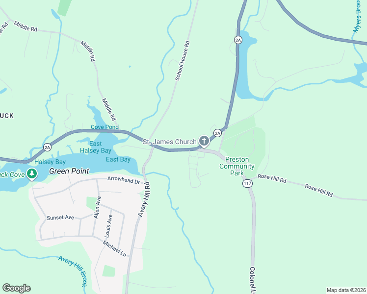 map of restaurants, bars, coffee shops, grocery stores, and more near 112 Route 2a in Preston