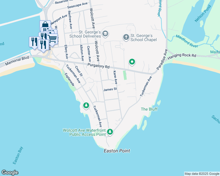 map of restaurants, bars, coffee shops, grocery stores, and more near 438 Wolcott Avenue in Middletown