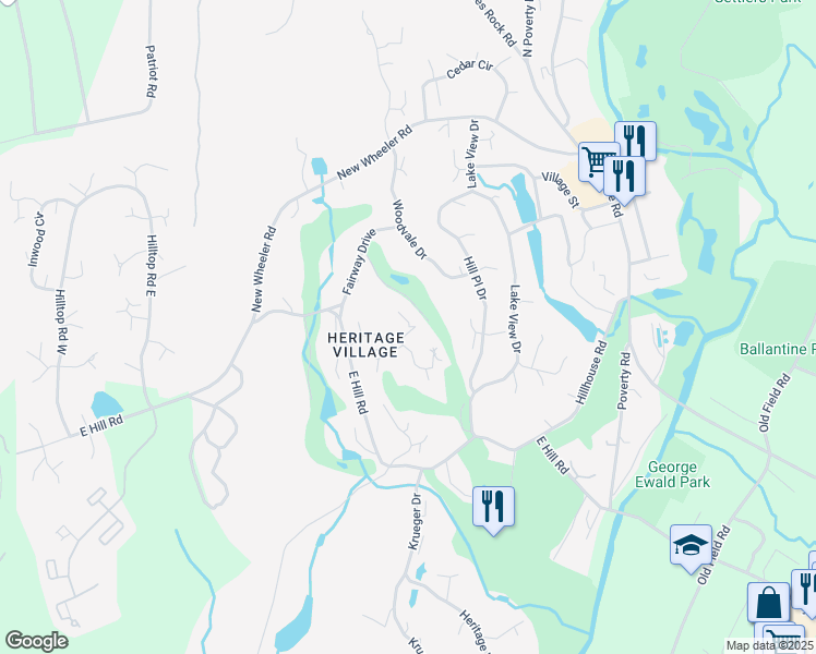 map of restaurants, bars, coffee shops, grocery stores, and more near 189 North Durkee Hill Lane in Southbury