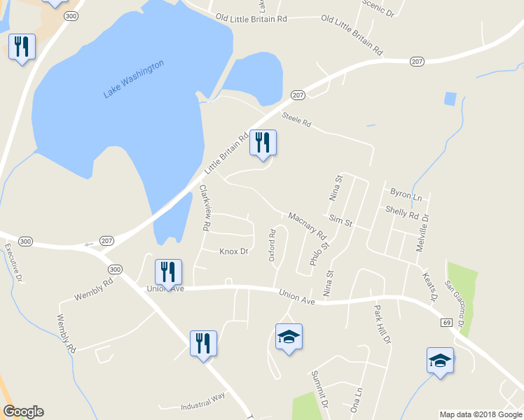 map of restaurants, bars, coffee shops, grocery stores, and more near 517 Macnary Road in New Windsor