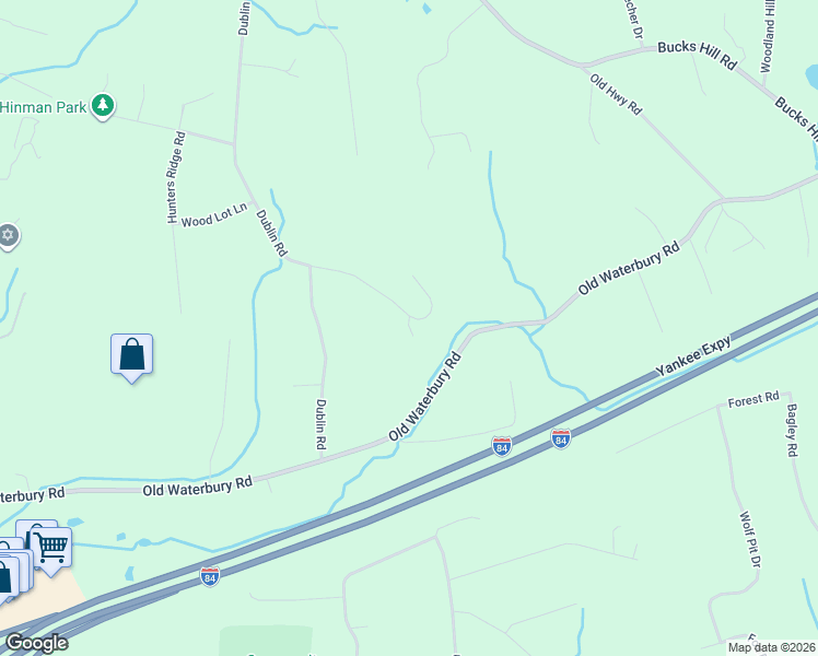 map of restaurants, bars, coffee shops, grocery stores, and more near Andrew Place in Southbury
