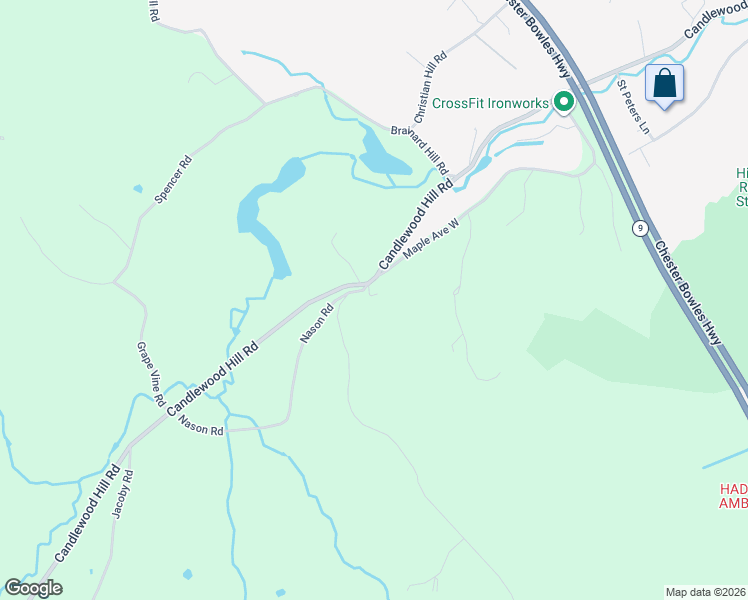map of restaurants, bars, coffee shops, grocery stores, and more near 235 Candlewood Hill Road in Haddam