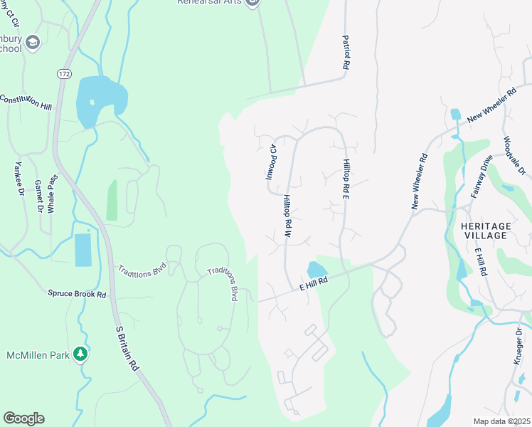 map of restaurants, bars, coffee shops, grocery stores, and more near 886 Hilltop Road West in Southbury
