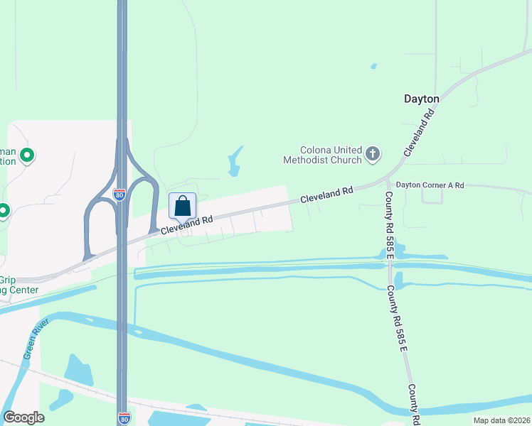 map of restaurants, bars, coffee shops, grocery stores, and more near 1450 Cleveland Road in Colona