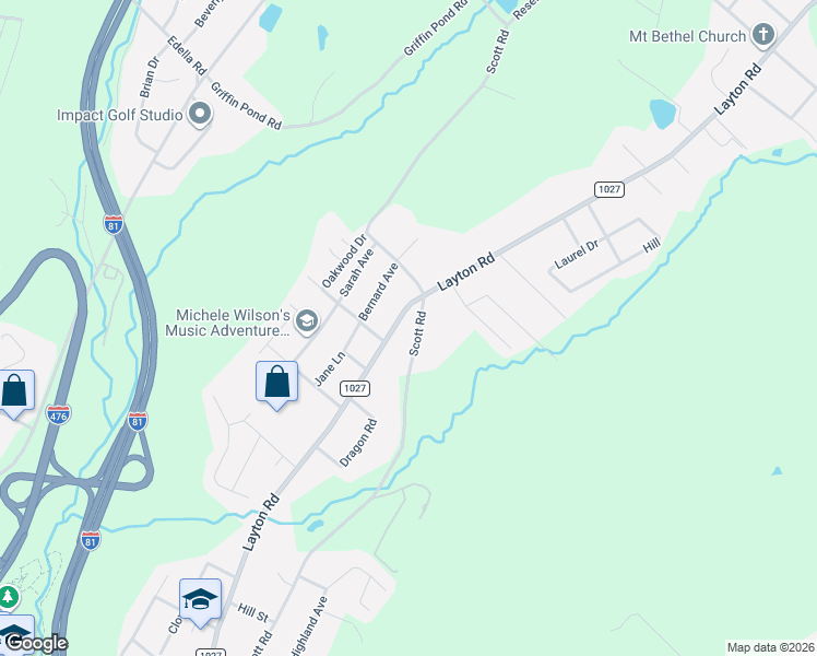 map of restaurants, bars, coffee shops, grocery stores, and more near 976 Scott Rd in Clarks Summit