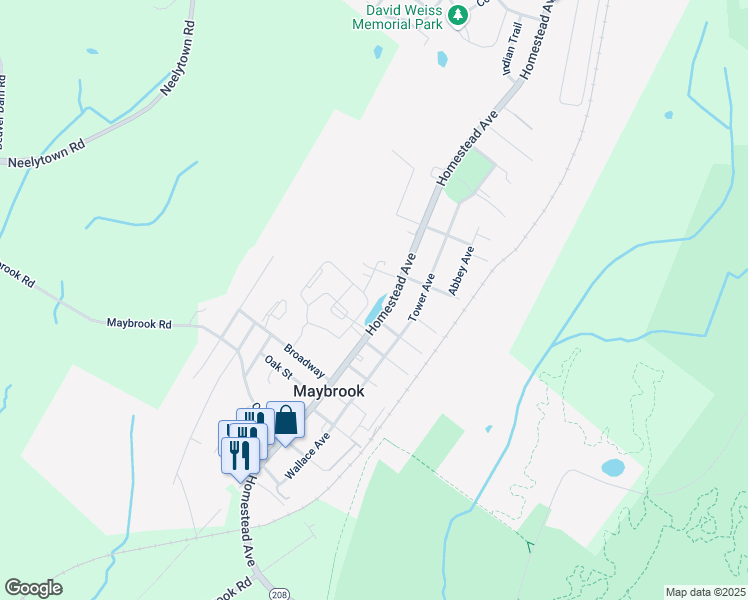 map of restaurants, bars, coffee shops, grocery stores, and more near in Maybrook