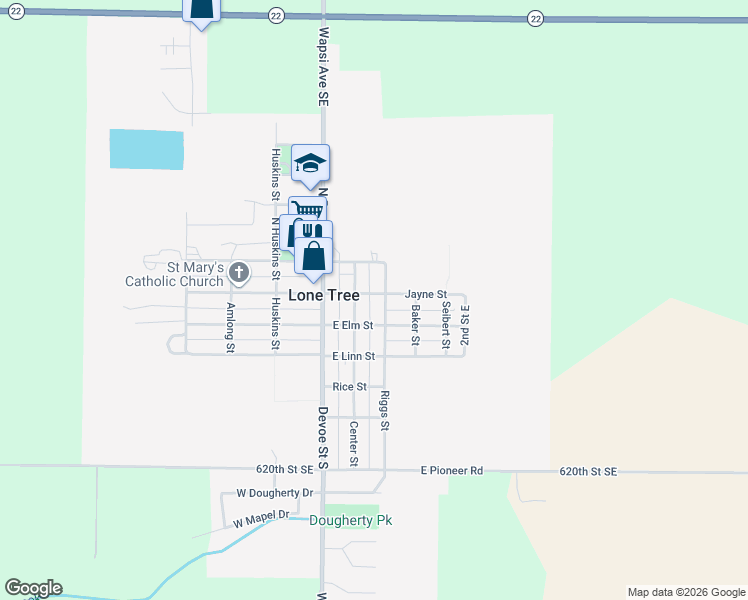 map of restaurants, bars, coffee shops, grocery stores, and more near 207 East Jayne Street in Lone Tree